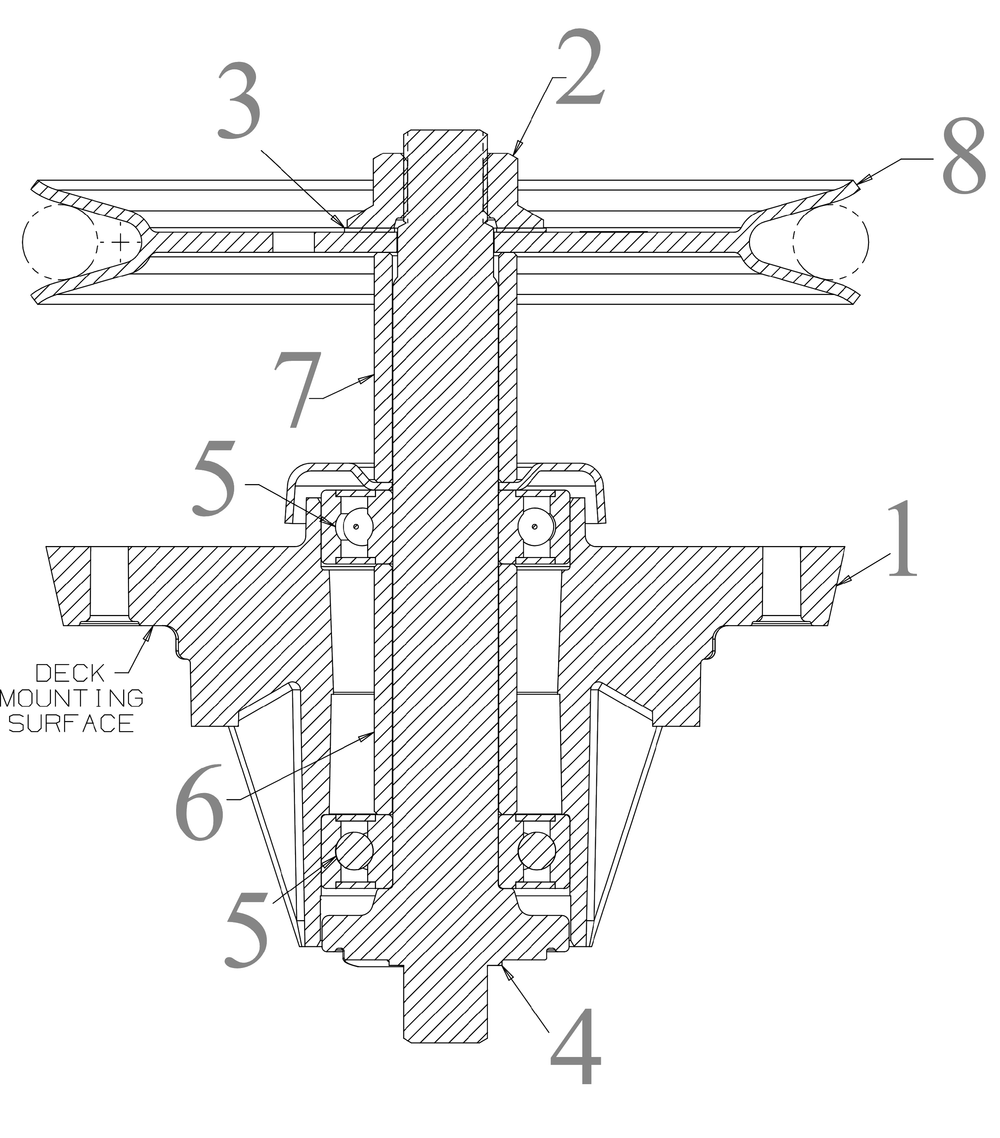 Spindle Diagram and Parts List for ZT1-42KW (17RIEACE010)(2022) Cub Cadet Lawn Tractor